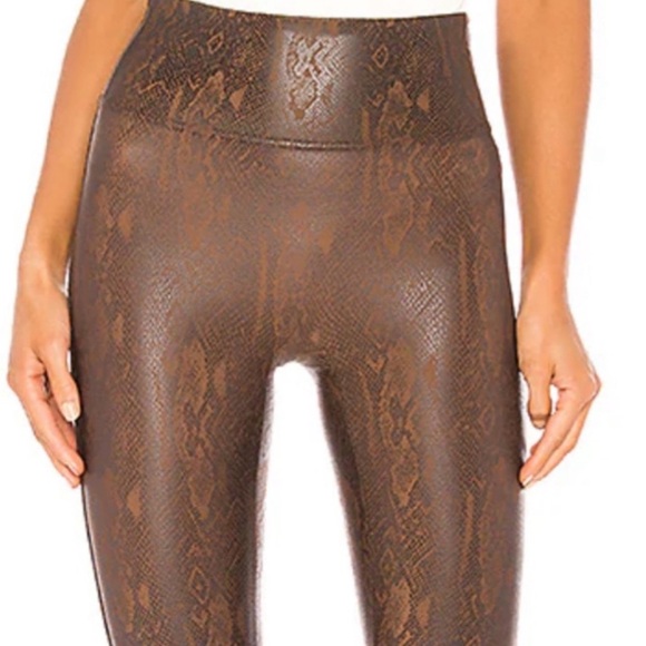 SPANX Brown Snake Print Leggings, NWT, L - Picture 2 of 6